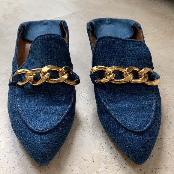 Veronica Beard Jaxon Chambray StepOn Mule. 7.5 - Picture 2 of 8